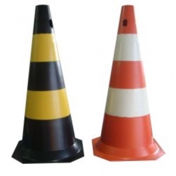 CONE P/SINALIZACAO PT/AM 75CM PLAST