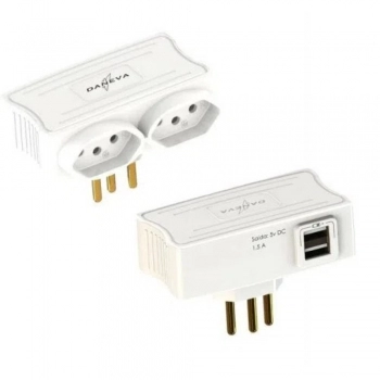 PINO CARREGADOR DANEVA 2 USB+2 TOM 10A