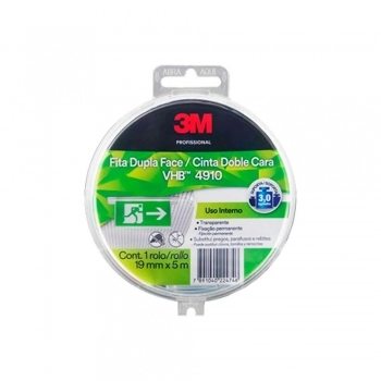 FITA DUPLA FACE 3M VHB 4910 19X5 ESTOJO TRANSP REF HB004459218