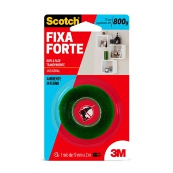 FITA DUPLA FACE 3M FIXA FORTE 19X2 TRANSP REF HB004419881