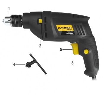FURADEIRA IMPAC HAMMER 3/8 550W 110V