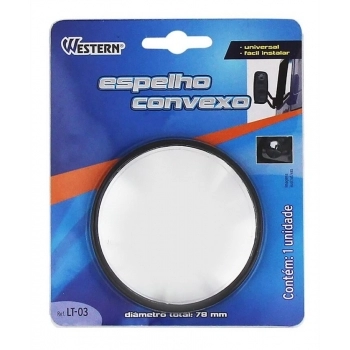ESPELHO P/RETROVISOR WESTERN 1PC C/ADES LT-03