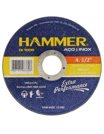 DISCO CORTE INOX HAMMER 7X 1,6