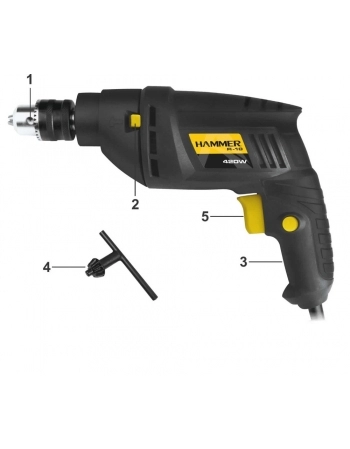 FURADEIRA IMPAC HAMMER 3/8 550W 110V