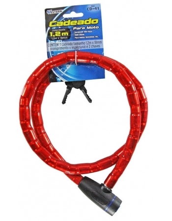 CADEADO WESTERN P/MOTO 1,2MX14MM CD-40*