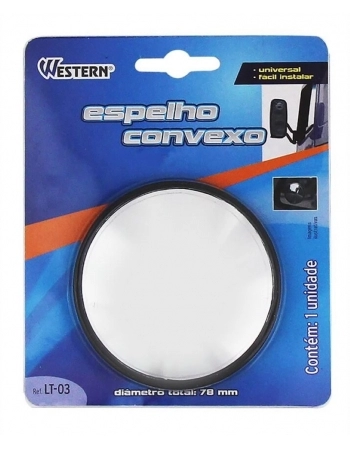 ESPELHO P/RETROVISOR WESTERN 1PC C/ADES LT-03*