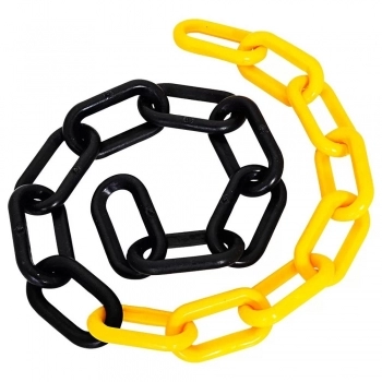 CORRENTE PVC PLASTCOR AMARELO/PRETO ELO GD 25M