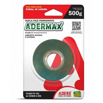 FITA DUPLA FACE ADERE ADERMAX TRANSP 12X02