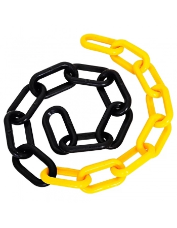 CORRENTE PVC PLASTCOR AMARELO/PRETO ELO GD 25M