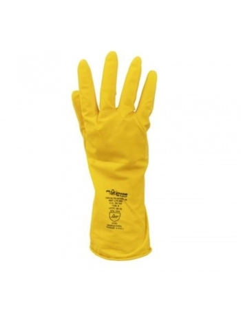 LUVA PLASTCOR LATEX AMARELA TAM 8 P (T)