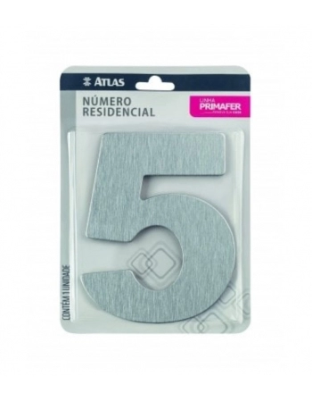Número Primafer Com Adesivo em Aço Escovado Nº 5