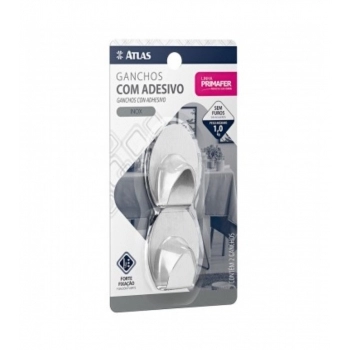 GANCHO ADESIVO PRIMAFER FIX INOX 2PC 1KG REF PR2592