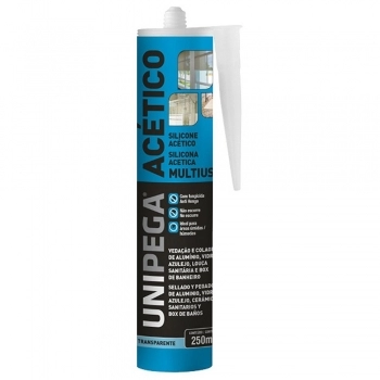 SILICONE ACETICO UNIPEGA TRANSPARENTE/INCOLOR 250GR