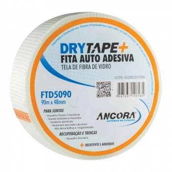 FITA DRYWALL TELADA DE FIBRA DE VIDRO ANCORA 48MMX90MT