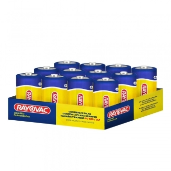 PILHA ZINCO D RAYOVAC AMARELINHA BANDEJA C/12 UN