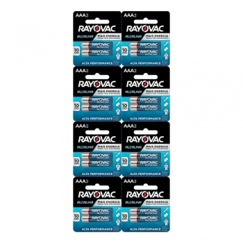 PILHA ALCALINA AAA2 RAYOVAC 8 CARTELAS C/2 UN