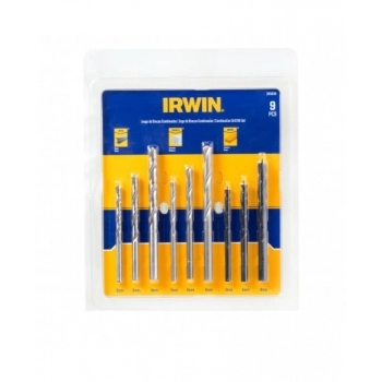 JOGO BROCA AR MD 3PTS 9PC 5A8MM BL IRWIN REF IW5009