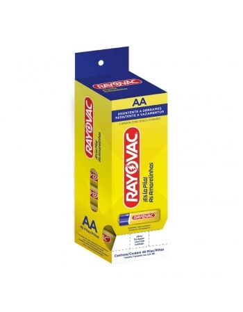 PILHA ZINCO AA4 RAYOVAC AMARELINHA TUBO C/48 UN