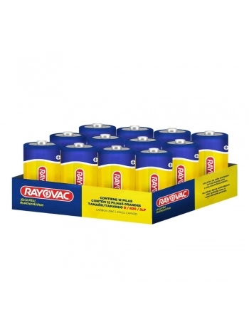 PILHA ZINCO D RAYOVAC AMARELINHA BANDEJA C/12 UN