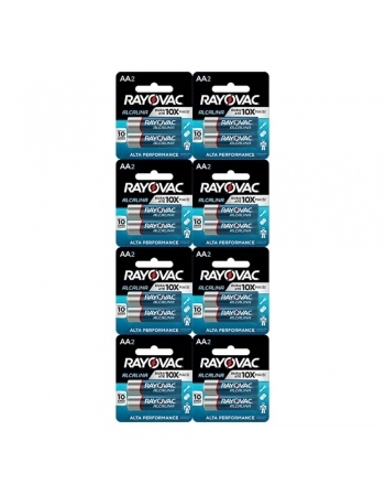 PILHA ALCALINA AA2 RAYOVAC 8 CARTELAS C/2 UN