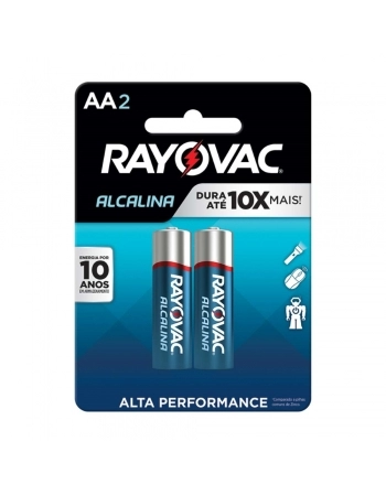 PILHA ALCALINA AA2 RAYOVAC CARTELA C/2 UN