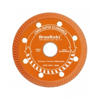 DISCO DIAMANT. BRASKOKI 110MM CONT. SECO/REFRIG. ECON. LARANJA
