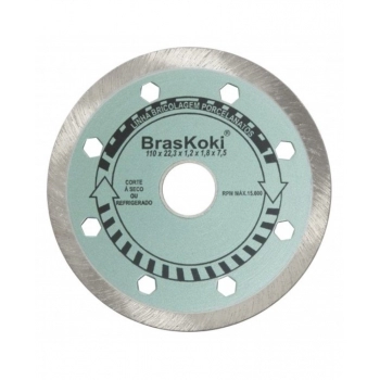 DISCO DIAMANT. BRASKOKI 110MM CONT. SECO E REFRIG. PORC.