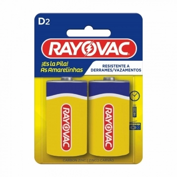 PILHA ZINCO D RAYOVAC AMARELINHA CARTELA C/2 UN