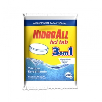 PASTILHA CLORO HCL TAB 3 EM 1 200G HIDROALL REF 1233
