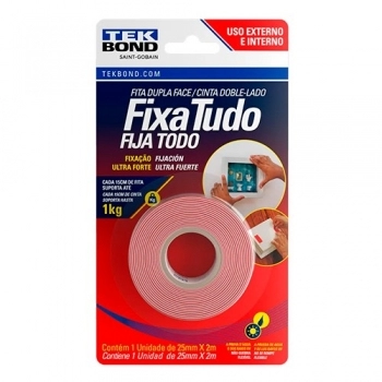 FITA DUPLA FACE TEKBOND ACRILICA EXTERNA 25X2M BLISTER REF 78072708210