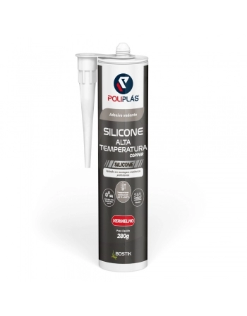 SILICONE ACETICO ALTA TEMP. POLIPLAS RED (VM) 280GR (N)