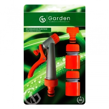 KIT ESGUICHO RAPIDO GARDEN C/2 ENGATES E PINO FEMEA 3/4\" REF KIT-12705E