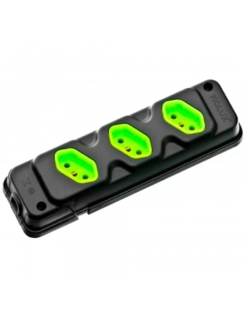 TOMADA EM BARRA FIOLUX ROBUST 2P+T 3T PTO/VD (N)