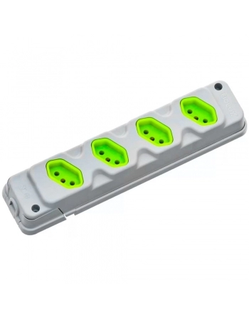 TOMADA EM BARRA FIOLUX ROBUST 2P+T 4T CZ/VD (N)
