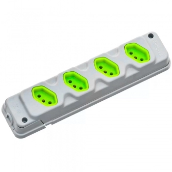 TOMADA EM BARRA FIOLUX ROBUST 2P+T 4T CZ/VD REF 28310400777