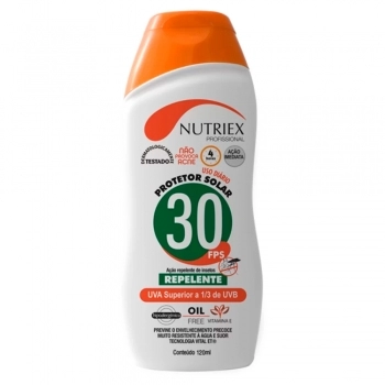 PROTETOR SOLAR FPS 30 1/3 UVA C/REPELENTE 120ML NUTRIEX REF 60988