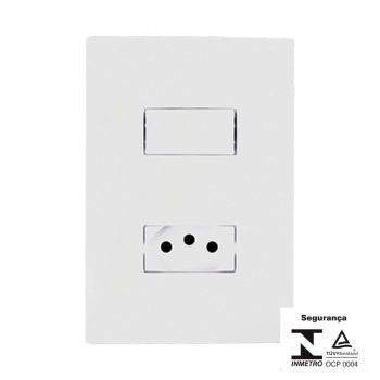 CJ INTERRUPTOR ILUMI SIMPLES + TOMADA 10A I9 250V REF 94200