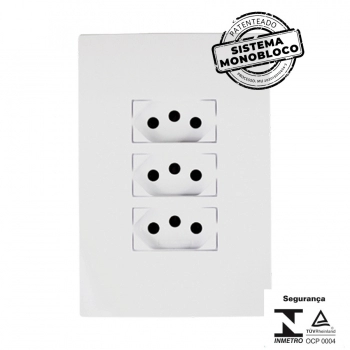 CJ ILUMI 3 TOMADA 10A MONOBLOCO I9 250V REF 94123