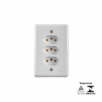 CJ ILUMI 3 TOMADAS 2P+T 20A 250V MONOBLOCO STYLUS REF 201211