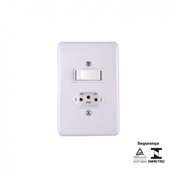 CJ ILUMI INTER PARALELO 6A C/TOMADA 2P+T 20A 250V STYLUS REF 20281