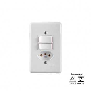 CJ ILUMI 2 INTER PARALELO 6A C/TOMADA 2P+T 10A 250V STYLUS REF 20300