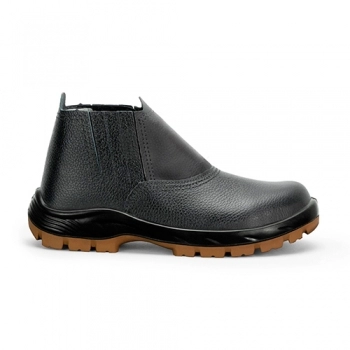 BOTINA COURO ELASTICO BI 1-TOI C/BICO PVC 37