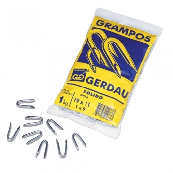 GRAMPO CERCA GERDAU 9X1\" GALVANIZADO 1KG REF 118000026