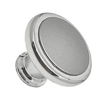 PUXADOR VISUAL 1 FURO ALUMINIO FOSCO/CR ABS REF 7302FC