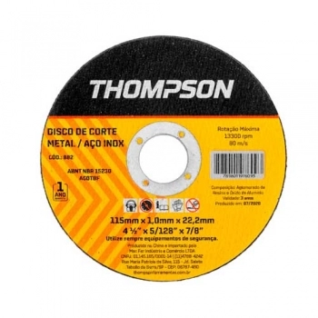 DISCO DE CORTE 4 1/2 FERRO THOMPSON REF 1660