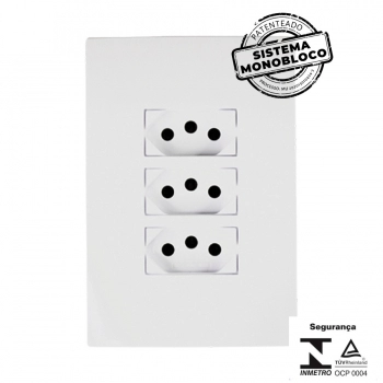 CJ ILUMI 3 TOMADA 10A MONOBLOCO I9 250V REF 94123 (N)