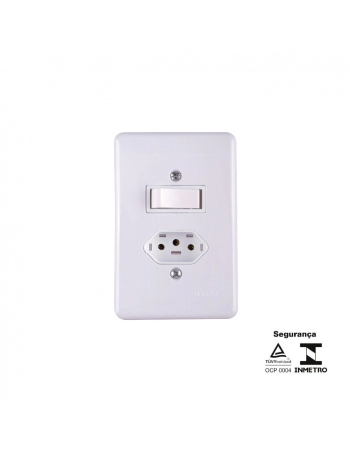 CJ ILUMI INTER PARALELO 6A C/TOMADA 2P+T 20A 250V STYLUS REF 20281 (N)