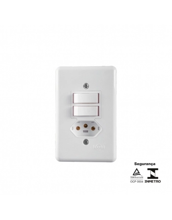 CJ ILUMI 2 INTER PARALELO 6A C/TOMADA 2P+T 10A 250V STYLUS REF 20300 (N)