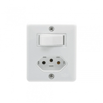 CJ ILUMI INTER SIMPLES 6A C/ TOMADA 2P+T 20A 250V BOX REF 63201 (N)