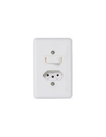 CJ ILUMI INTER SIMPLES+INTER PARALELO 6A C/TOMADA 2P+T 10A 250V STYLUS REF 20290 (N)